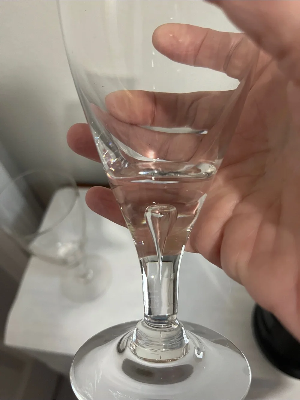 Fostoria Puritan Crystal Ice Tea Wine Glasses - Teardrop Stem Set of 2 VTG